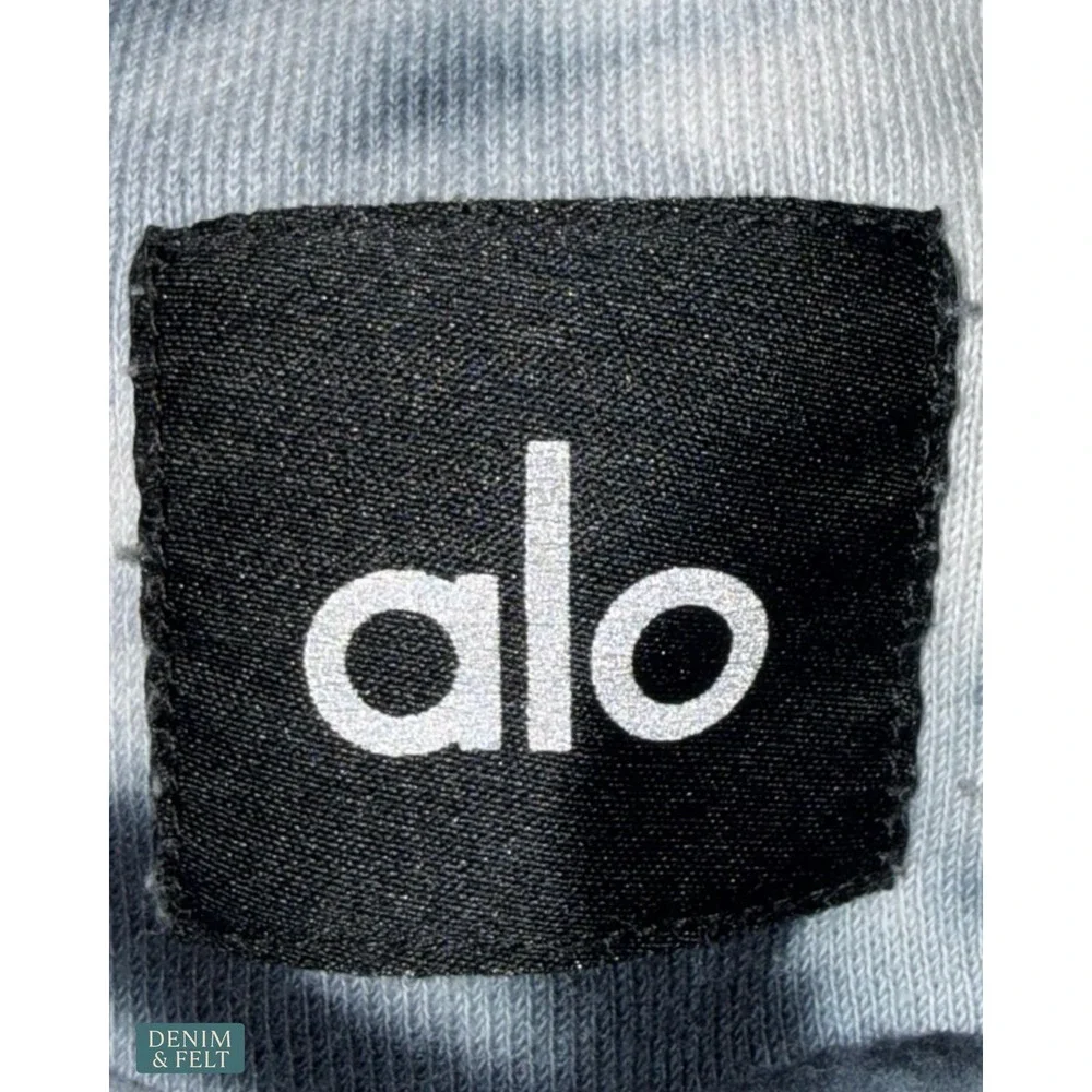Alo‎ Yoga Tie Dye Extreme Crop Crewneck Sweatshirt Black White Cropped Pullover